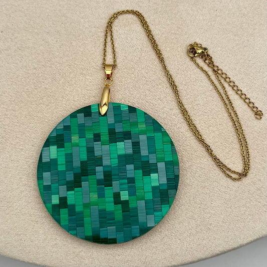 Pendentif rond XL Mosaïque (plusieurs couleurs)