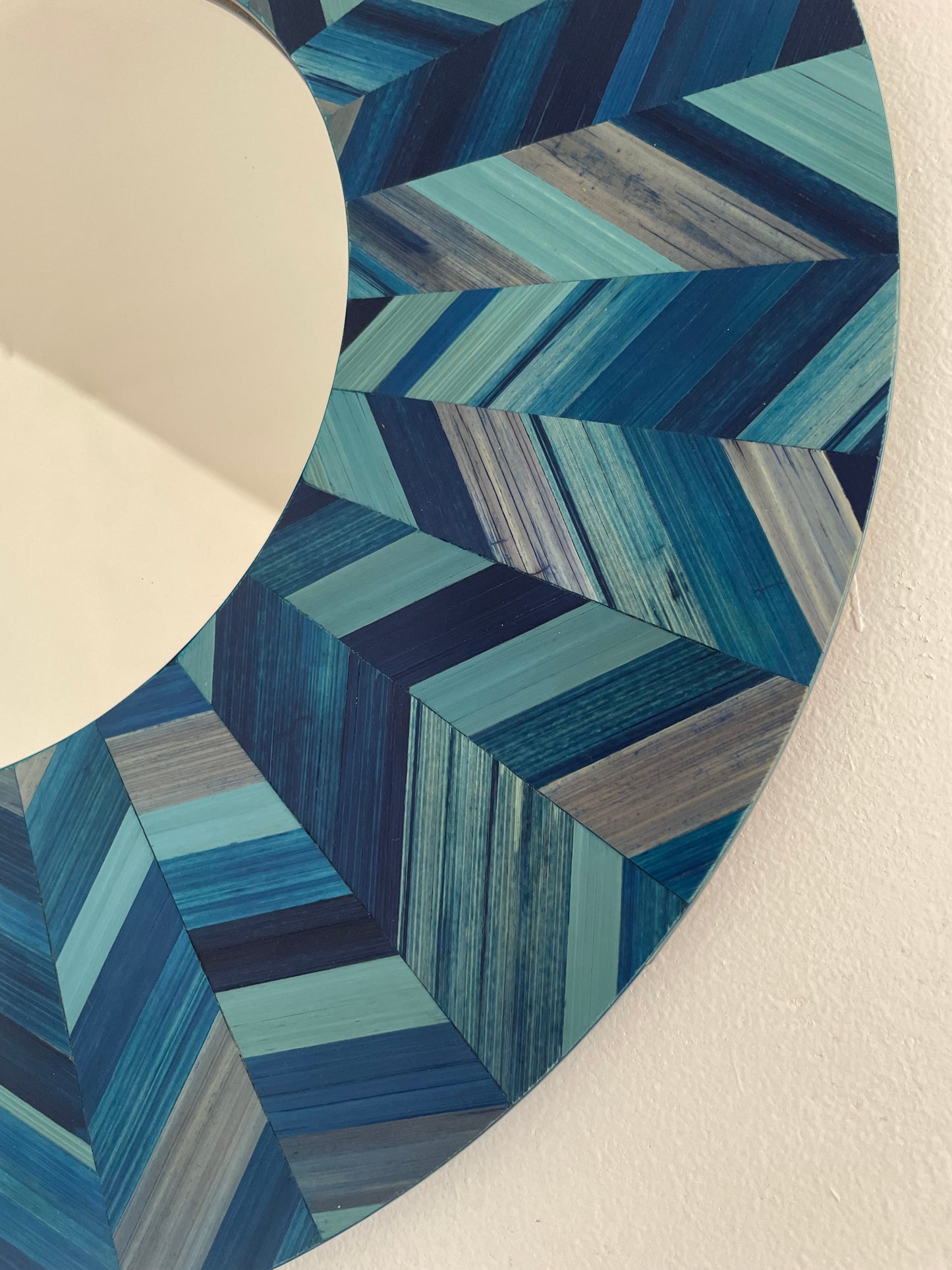 Miroir « Rondeur de paille » bleu