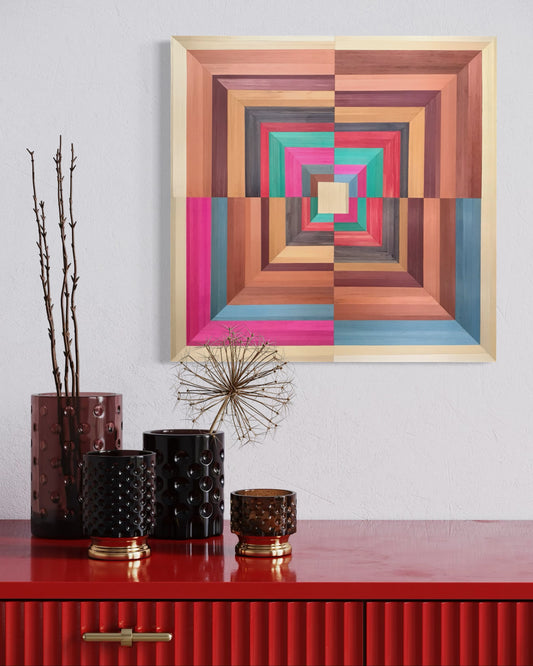Mon Carré Coloré Destructuré - Marqueterie de Paille