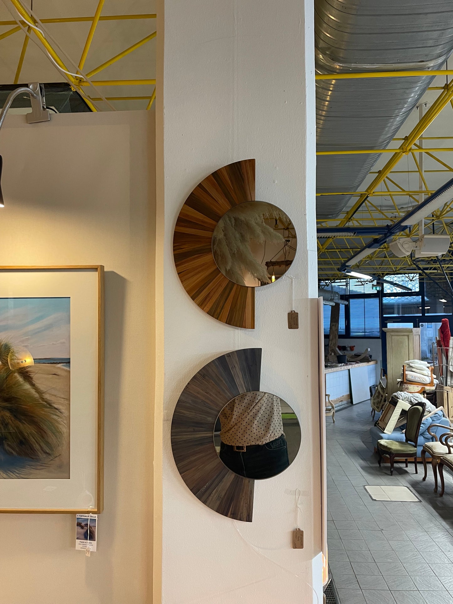 Miroir « Eventail de paille » /plusieurs coloris/