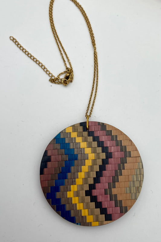 Pendentif rond XL Bohème (plusieurs couleurs)