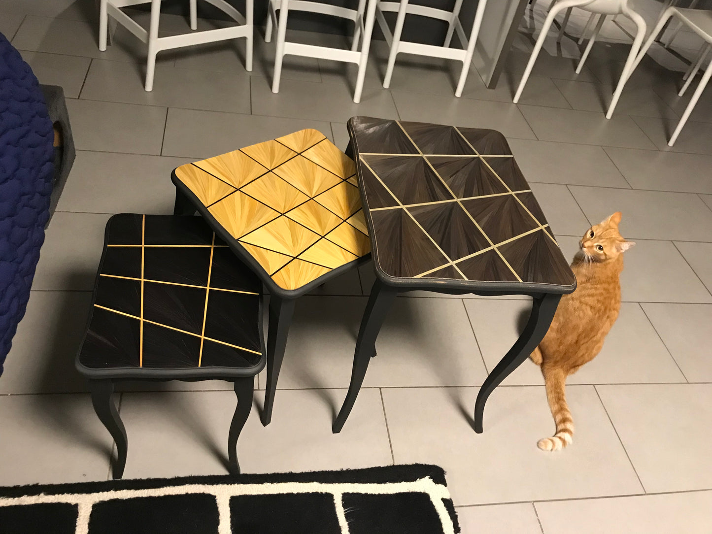 Ensemble de 3 tables gigognes relookées