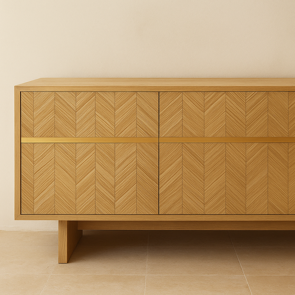 🌾 Quand la marqueterie de paille devient mobilier : l’élégance du sur-mesure