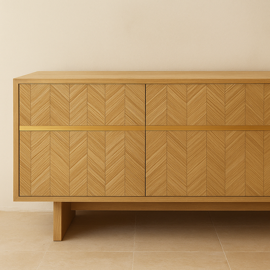 🌾 Quand la marqueterie de paille devient mobilier : l’élégance du sur-mesure