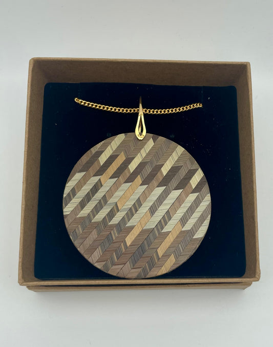 Pendentif rond XL Chevron (plusieurs couleurs)