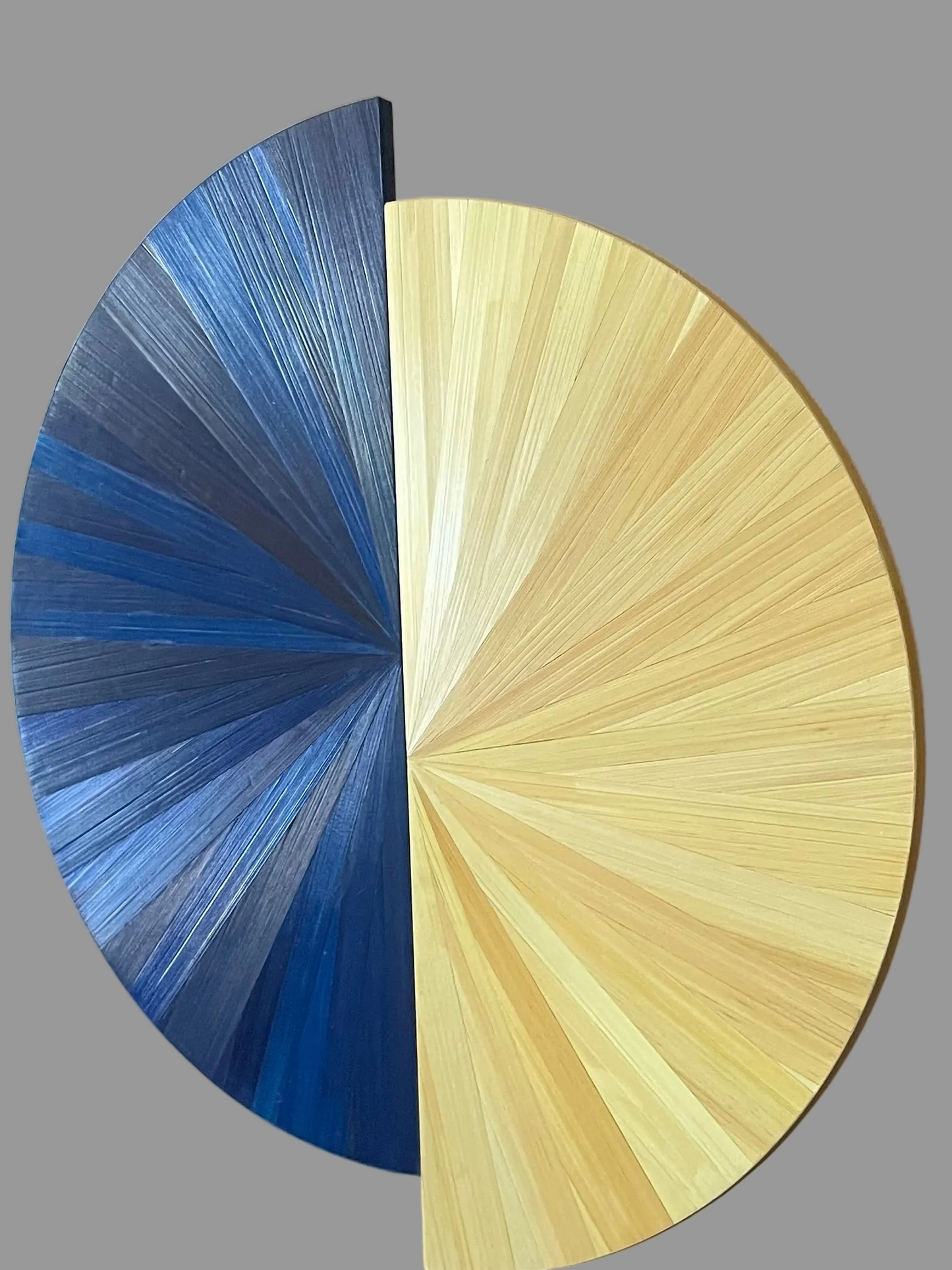 HALO 30 – Sculpture contemporaine en marqueterie de paille –
