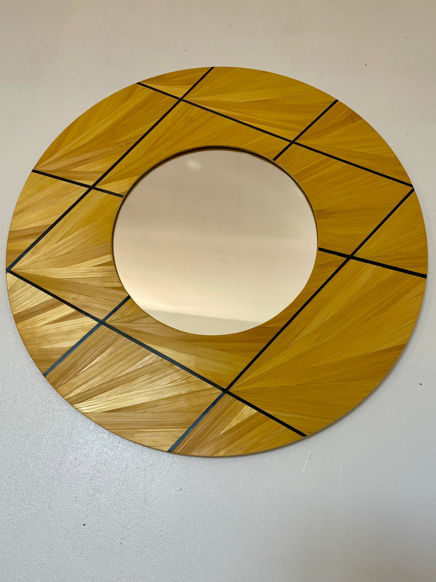 Miroir « Rondeur de paille » doré