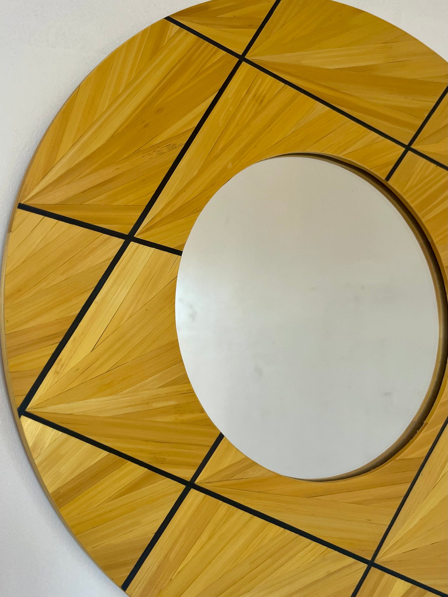 Miroir « Rondeur de paille » doré