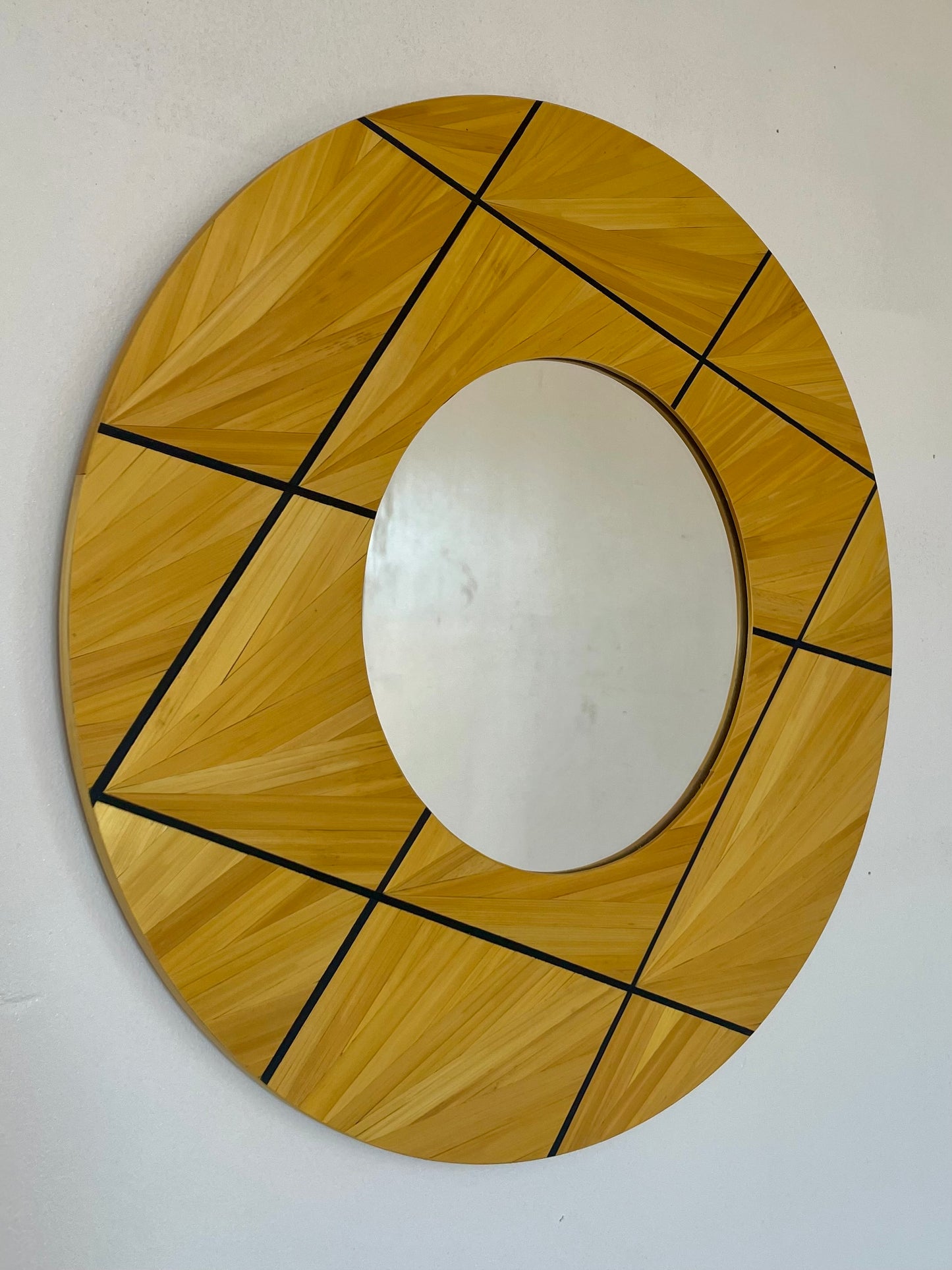 Miroir « Rondeur de paille » doré