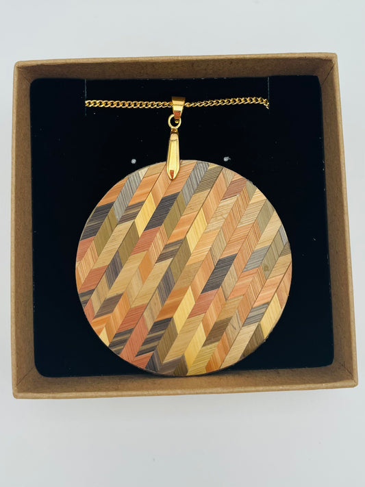 Pendentif rond XL Chevron